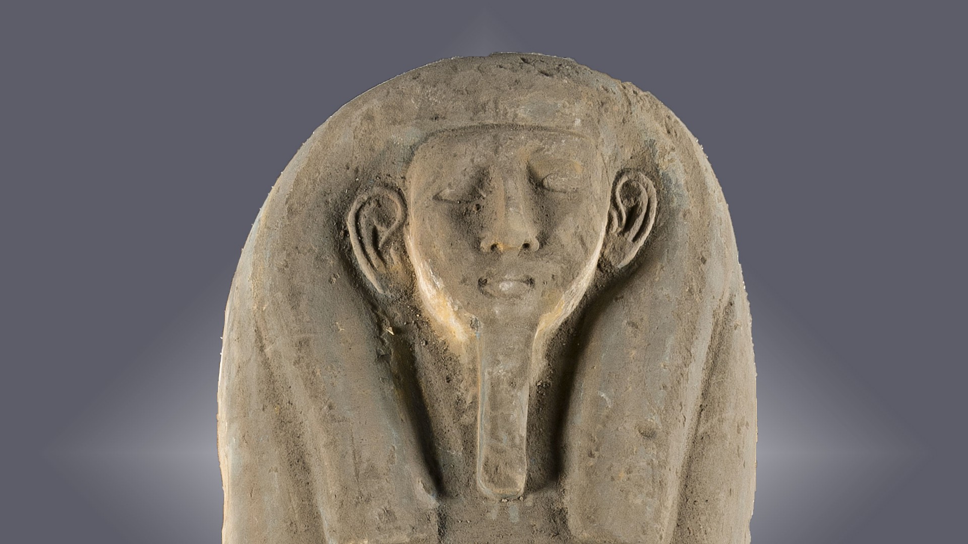 Sandstone Sarcophagus Lid - Upper Section Before Restoration