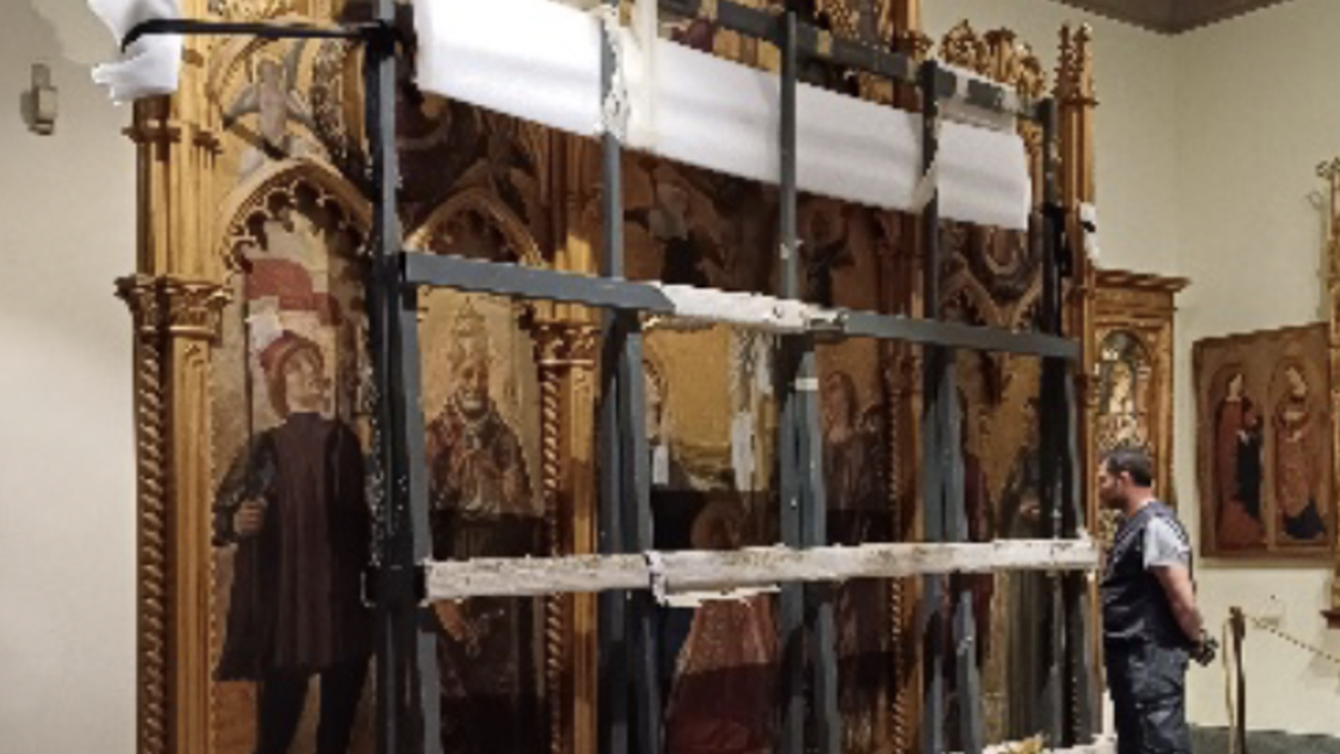 Triptych with Crucifixion and Saints Ongoing 3