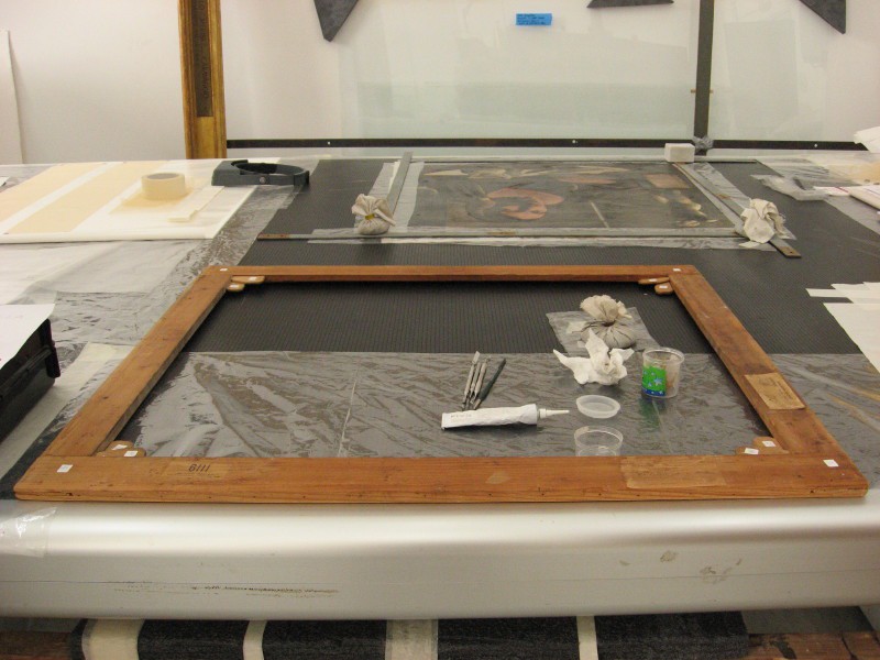 Futurist Painting: L’Allieva - During Restoration