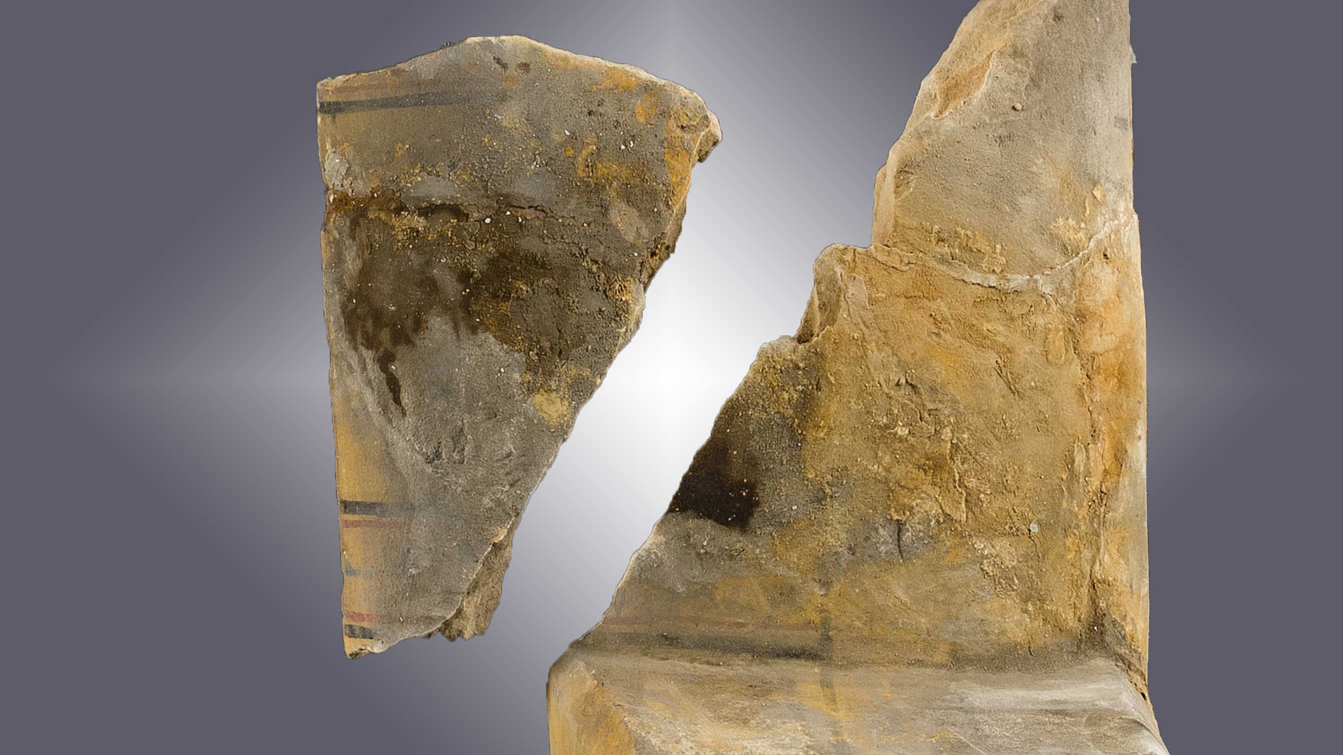 Sandstone Sarcophagus Lid - Lower Section Before Restoration