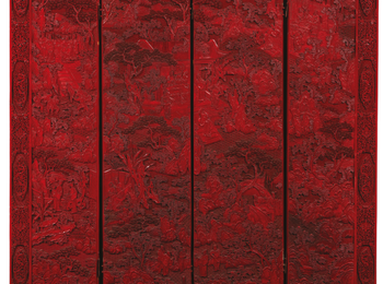 four-leaf-screen-carved-red-lacquer