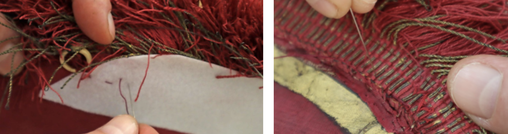 Stitching the velcro