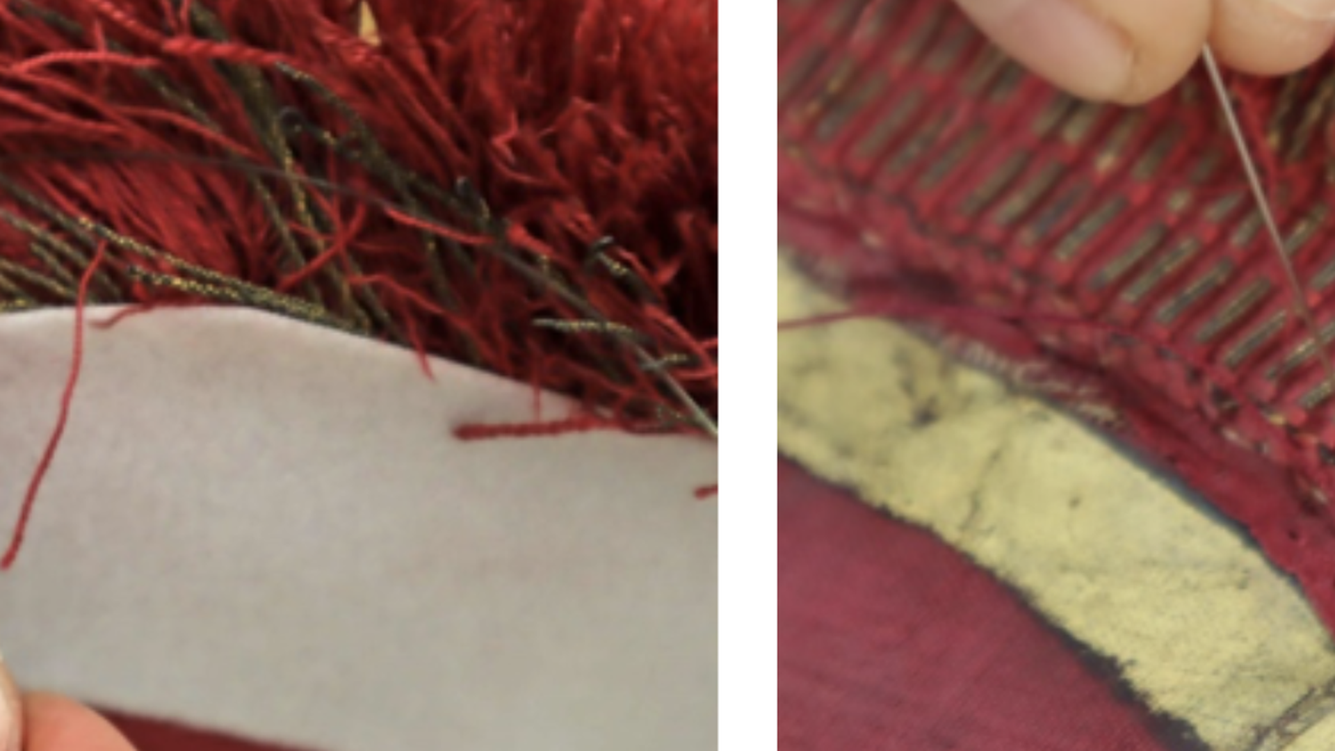 Stitching the velcro