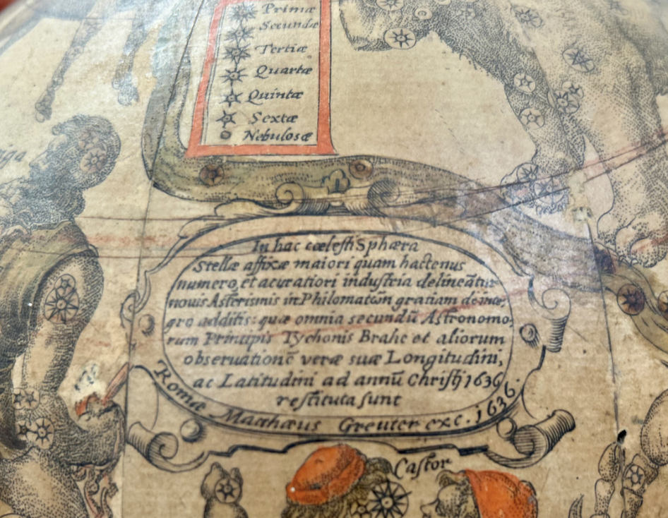 Celestial Globe Dedication - Matthaeus Greuter, 1636