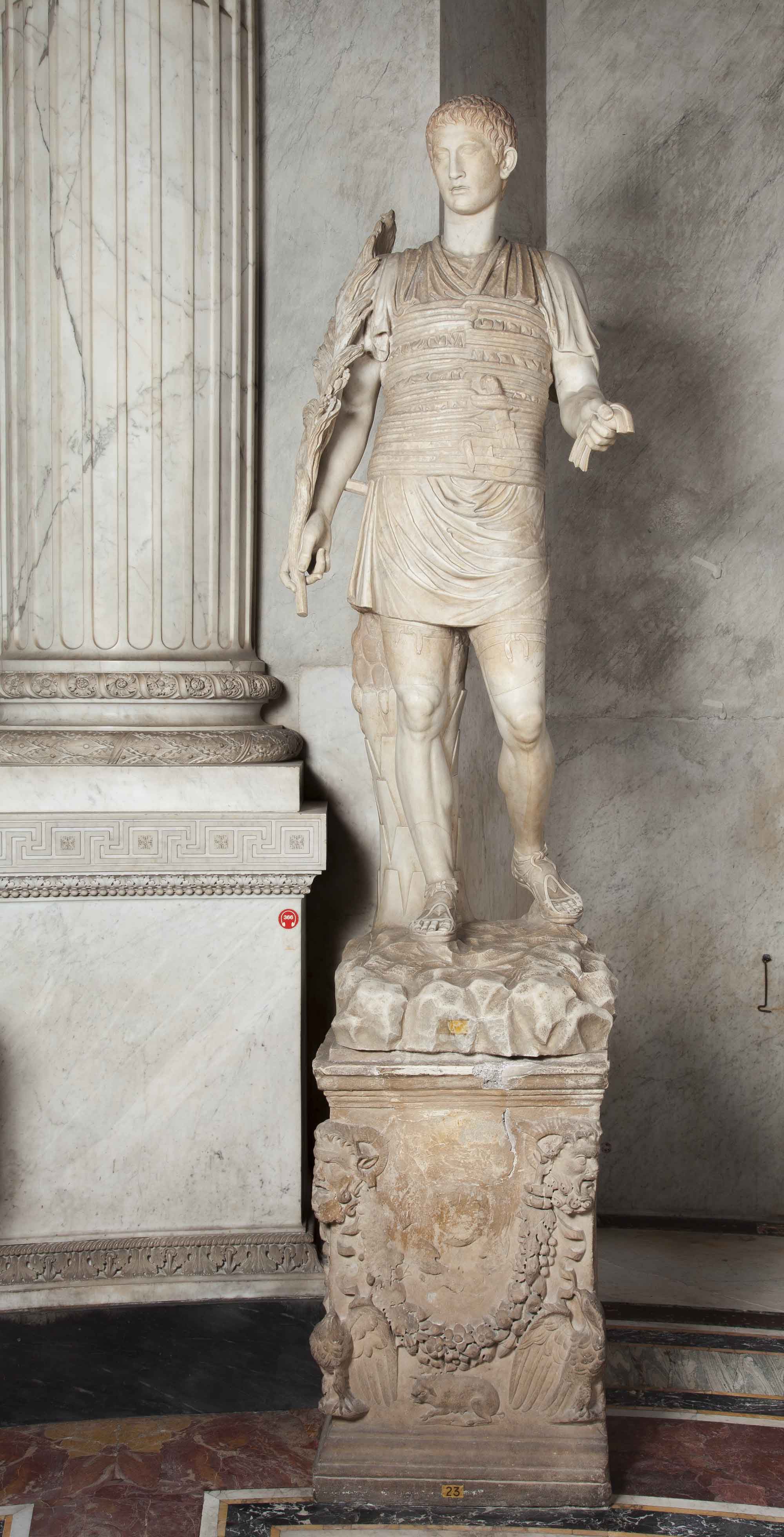 Ancient Statue of Charioteer; private collection of Sixstus V & Funerary Altar
